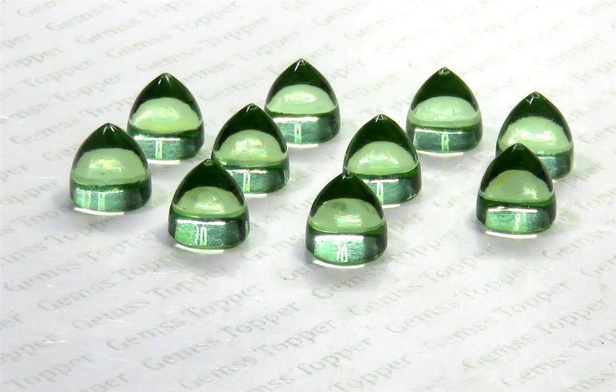 Green Amethyst 10x10 mm Bullet Cabochon
